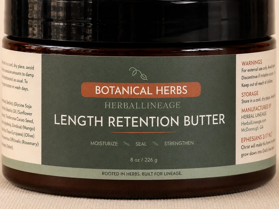 Length Retention Butter label up close