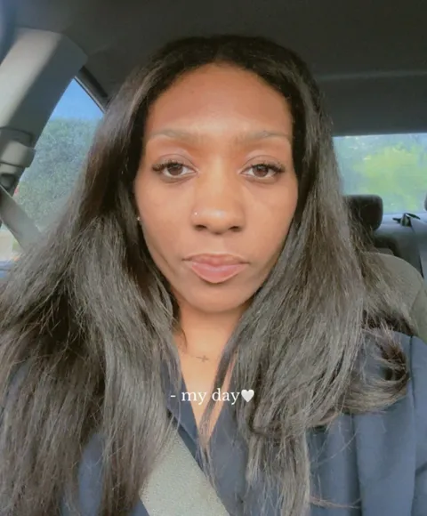 Customer after: hair grown well past the shoulders, June 2026